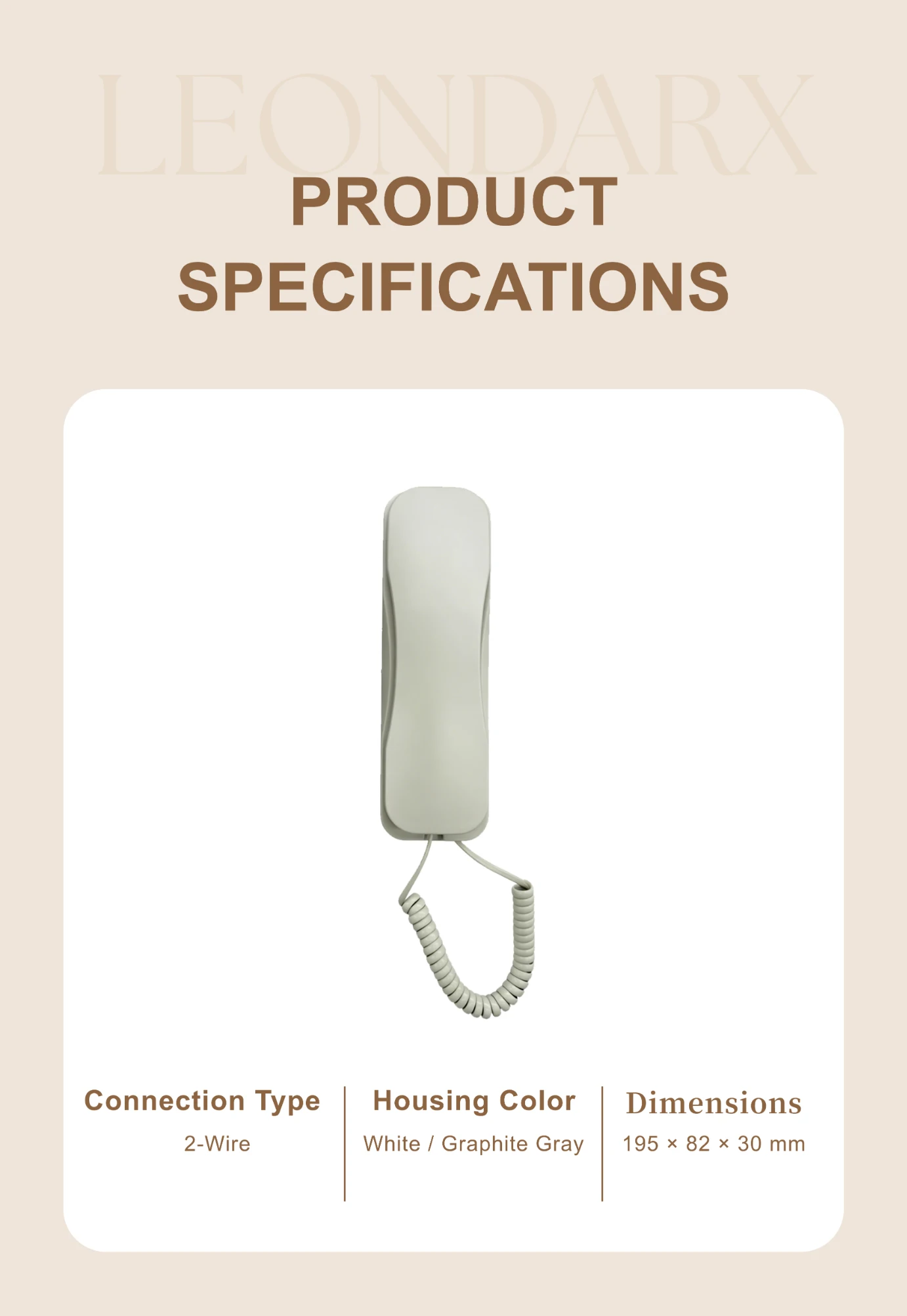 2-Wire E16 Non-Visual Intercom Handset - source product detail