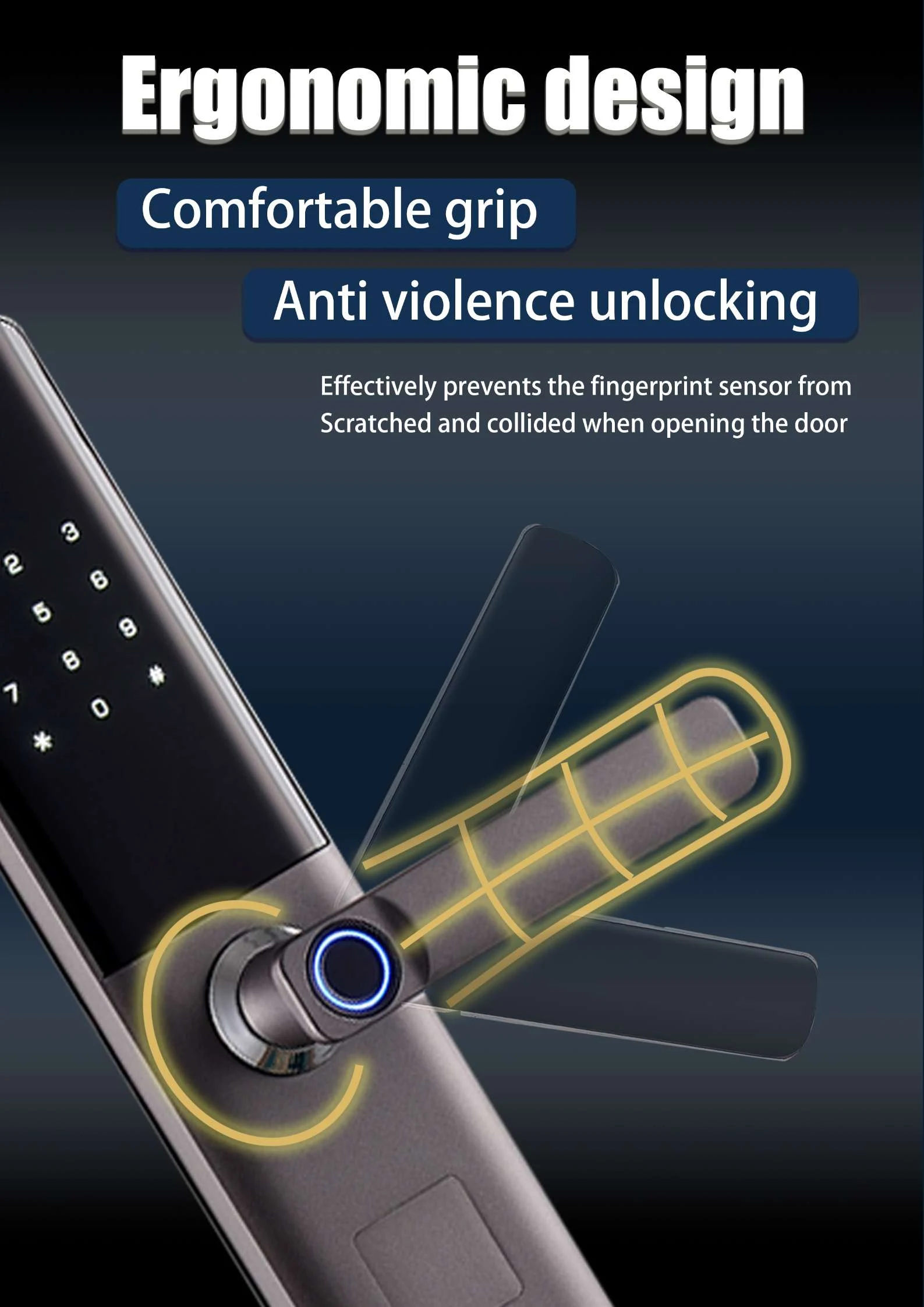 T9-5G Semi-Automatic Smart Fingerprint Door - source product detail