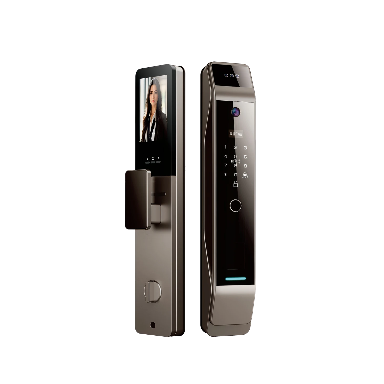 T12 Ultra 3D Face Recognition Intercom Peephole display App Remote Control Fingerprint Video Door Lock - product view 1