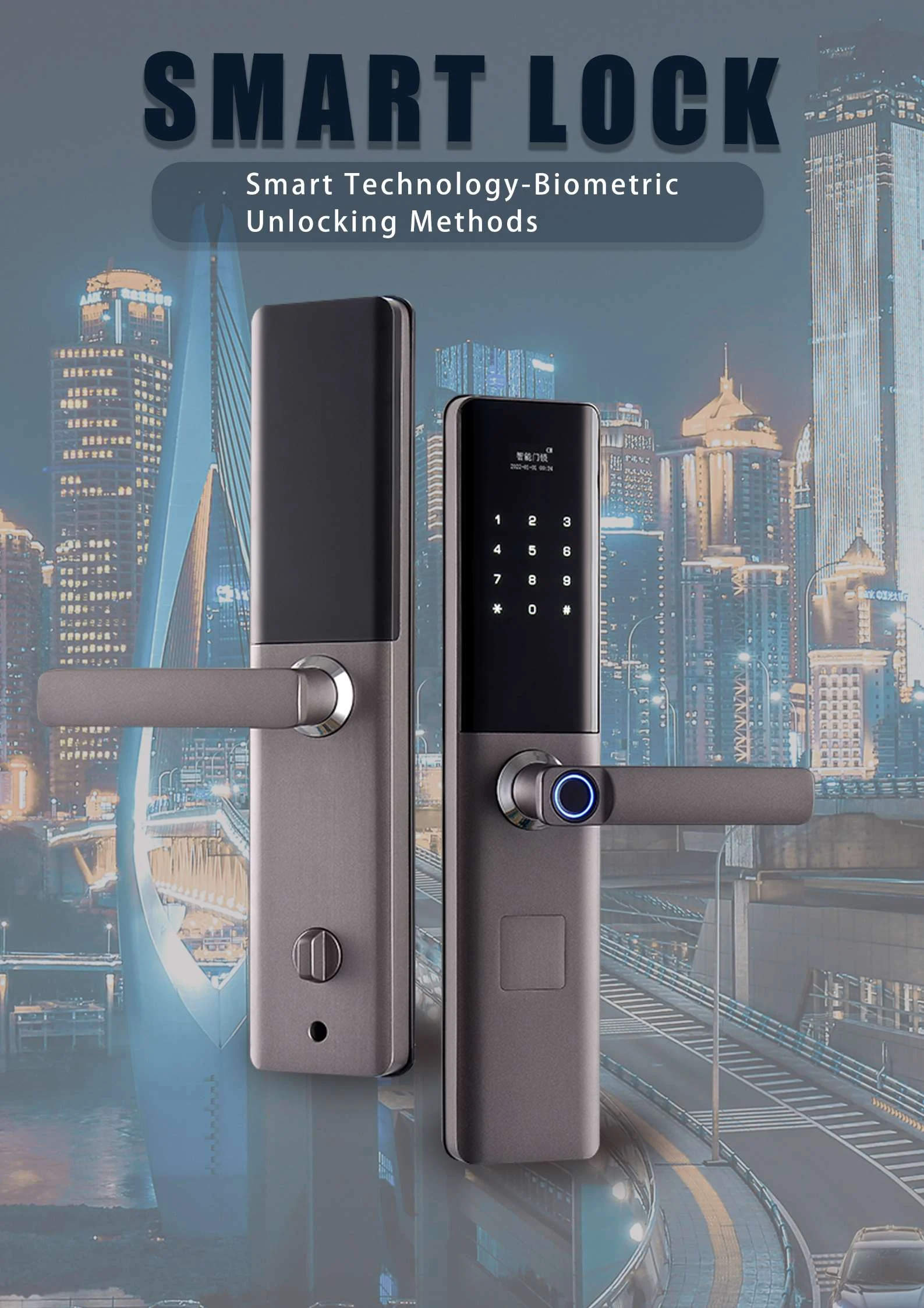 T9-5G Semi-Automatic Smart Fingerprint Door - source product detail