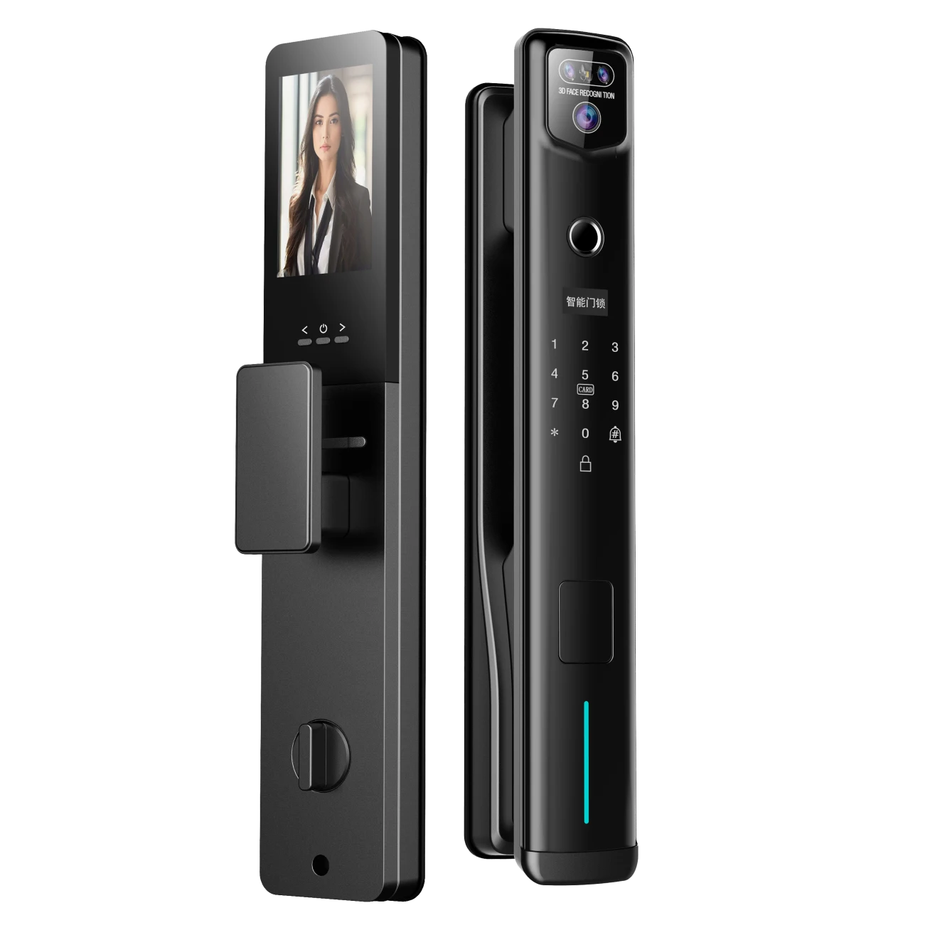 T16 Ultra 3D Face Recognition Intercom Peephole display App Remote Control Fingerprint Video Door Lock - product view 1