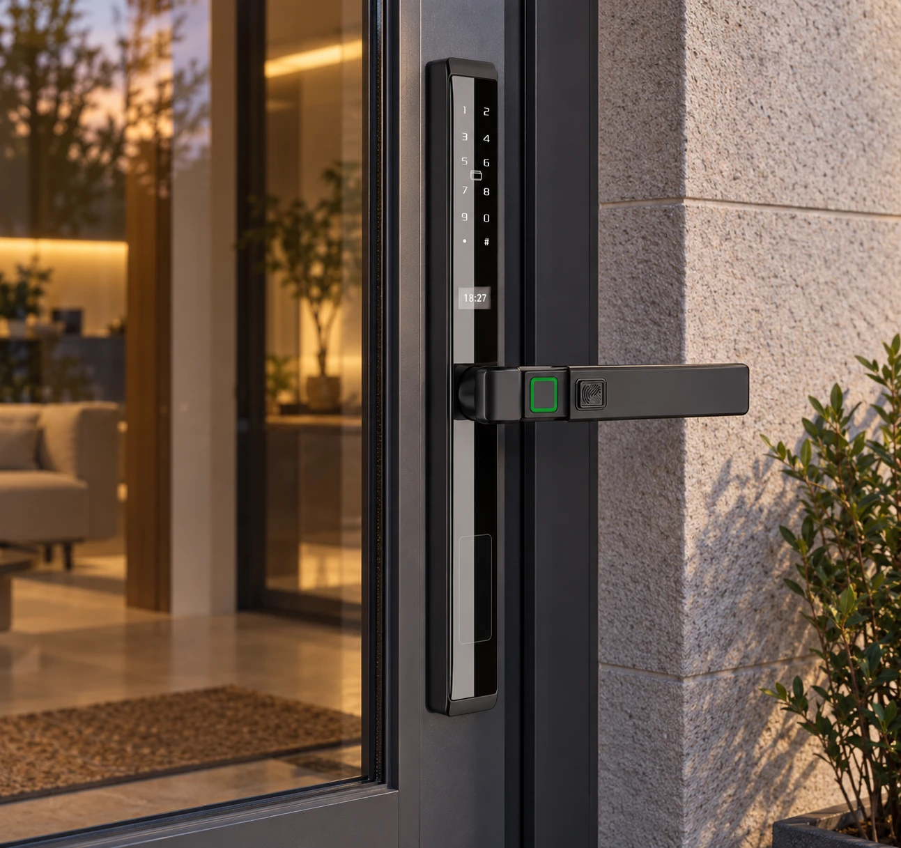 Illustrative daily-use scene based on LJ02-A Semi-Automatic Narrow Frame Smart Lock