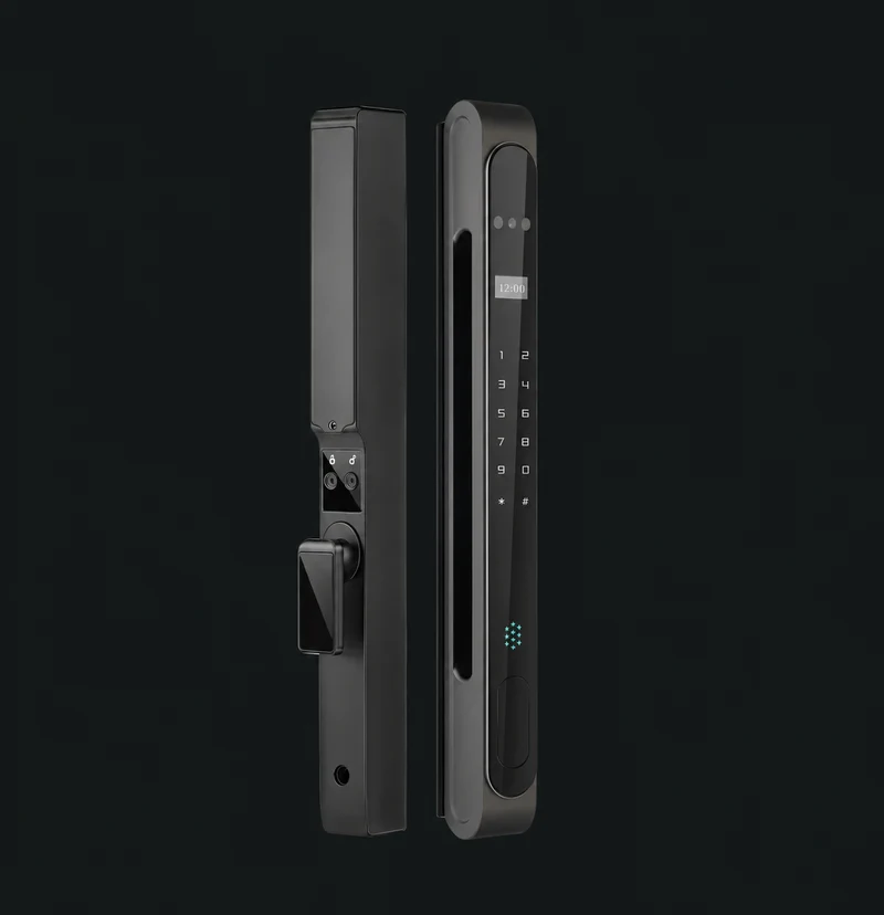 LX8 Automatic Narrow Frame Smart Lock: charcoal studio visualization based on the original manufacturer reference