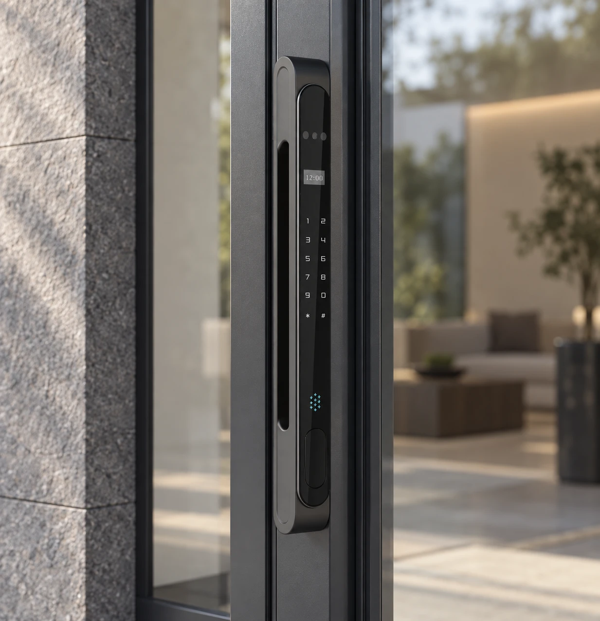 Illustrative installation scene based on LX8 Automatic Narrow Frame Smart Lock