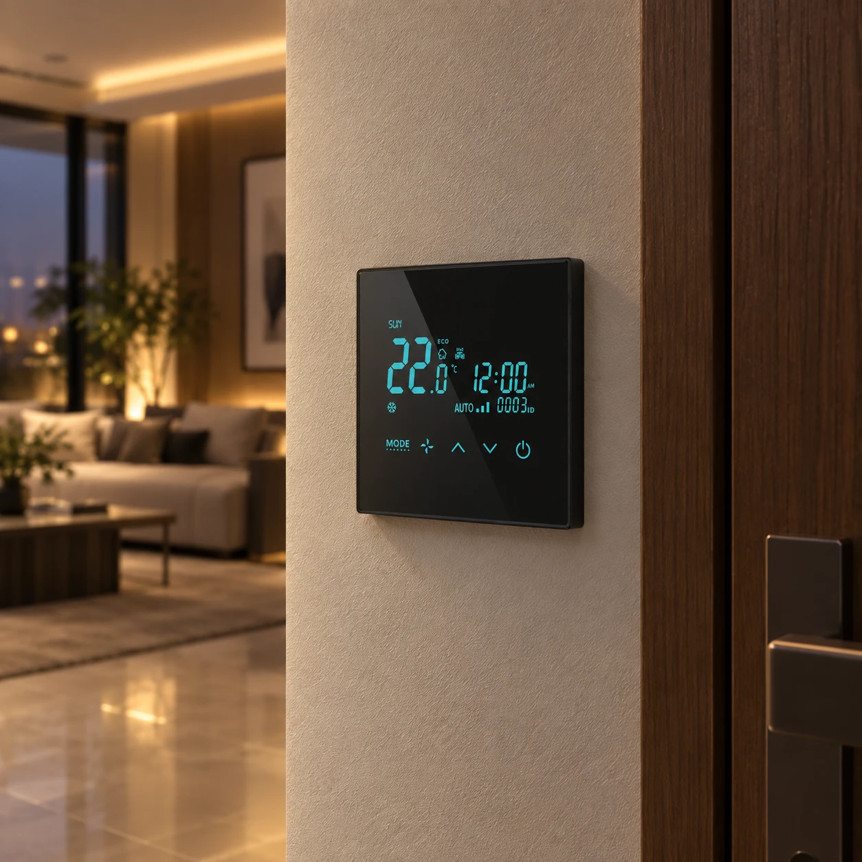 Illustrative daily-use scene based on The Third Generation SBUS Smart HVAC Switch