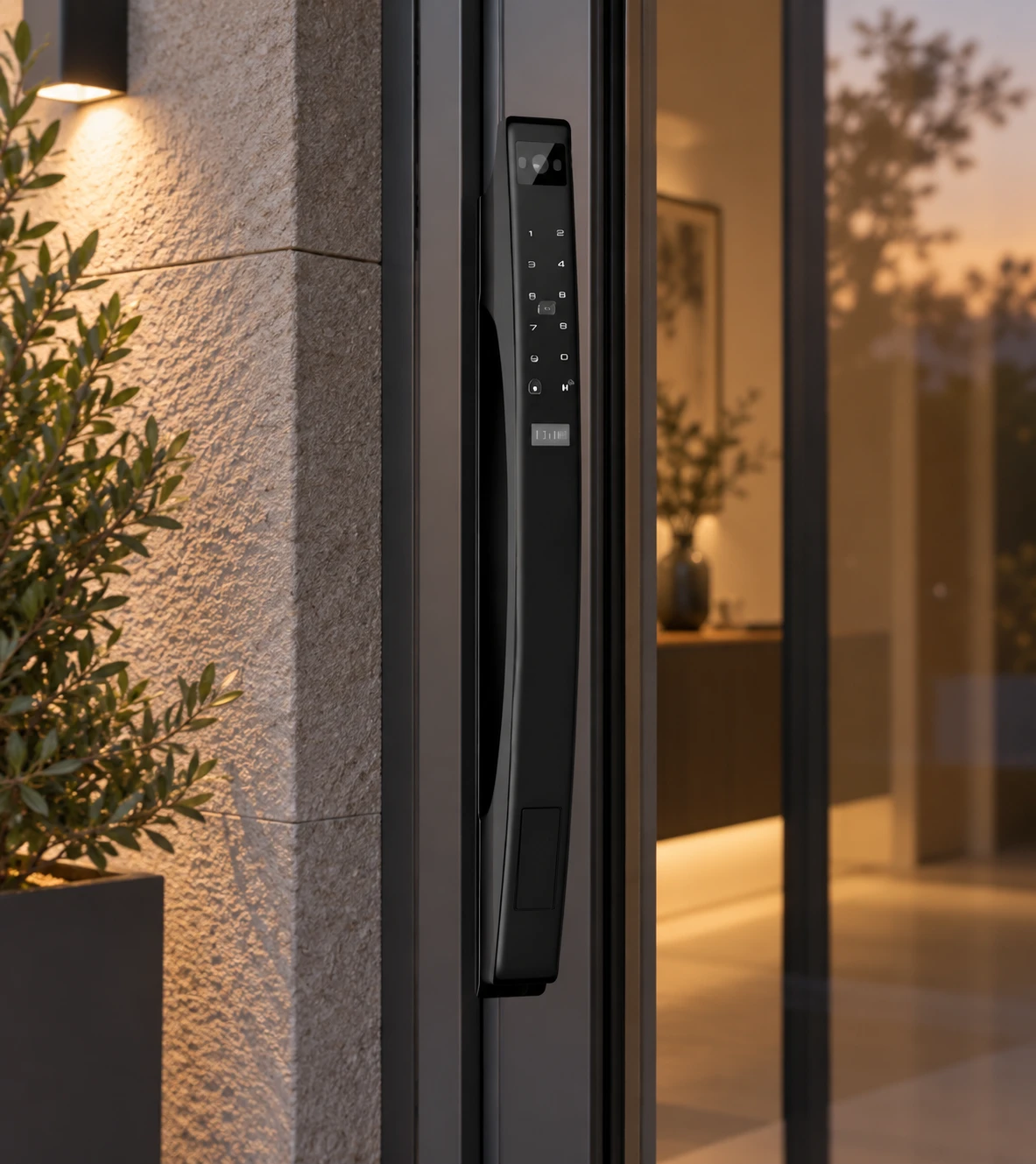 Illustrative daily-use scene based on LJ03-C Automatic Narrow Frame Smart Lock