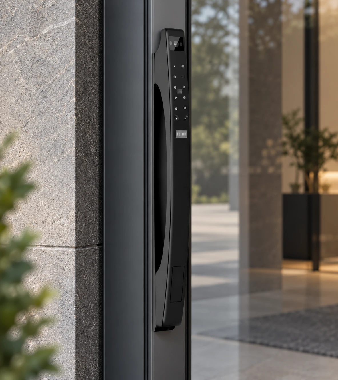 Illustrative installation scene based on LJ03-C Automatic Narrow Frame Smart Lock