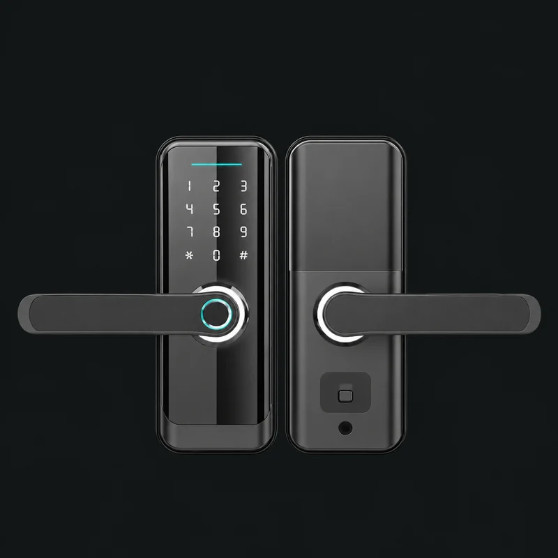 NO.9 Indoor-Apartment Smart Lock: charcoal studio visualization based on the original manufacturer reference