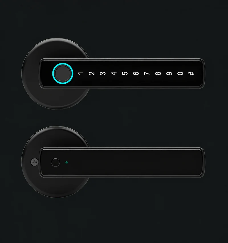 B1 Single Handle Smart Lock | Fingerprint Room Door Lock: charcoal studio visualization based on the original manufacturer reference
