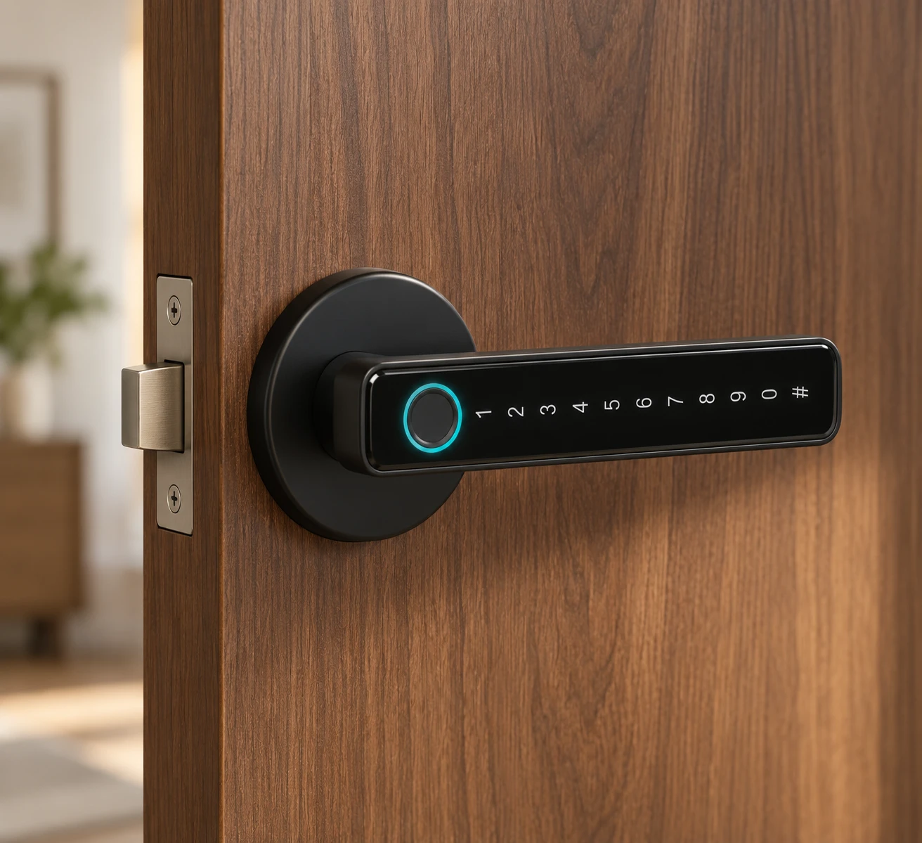Illustrative installation scene based on B1 Single Handle Smart Lock | Fingerprint Room Door Lock