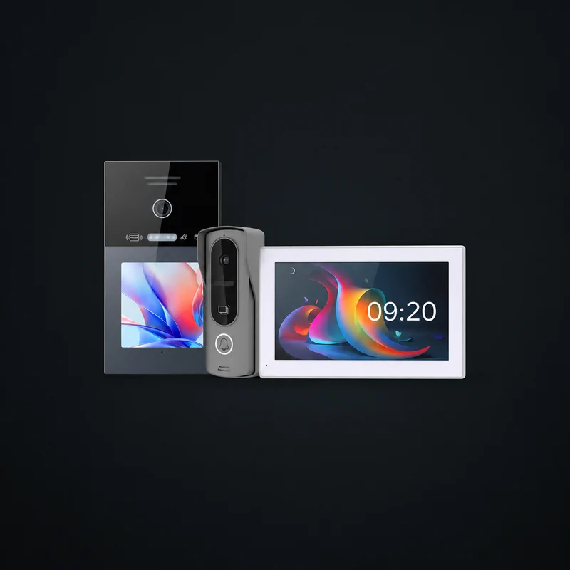 Tuya Smart 2 Wire IP Video Intercom System: charcoal studio visualization based on the original manufacturer reference