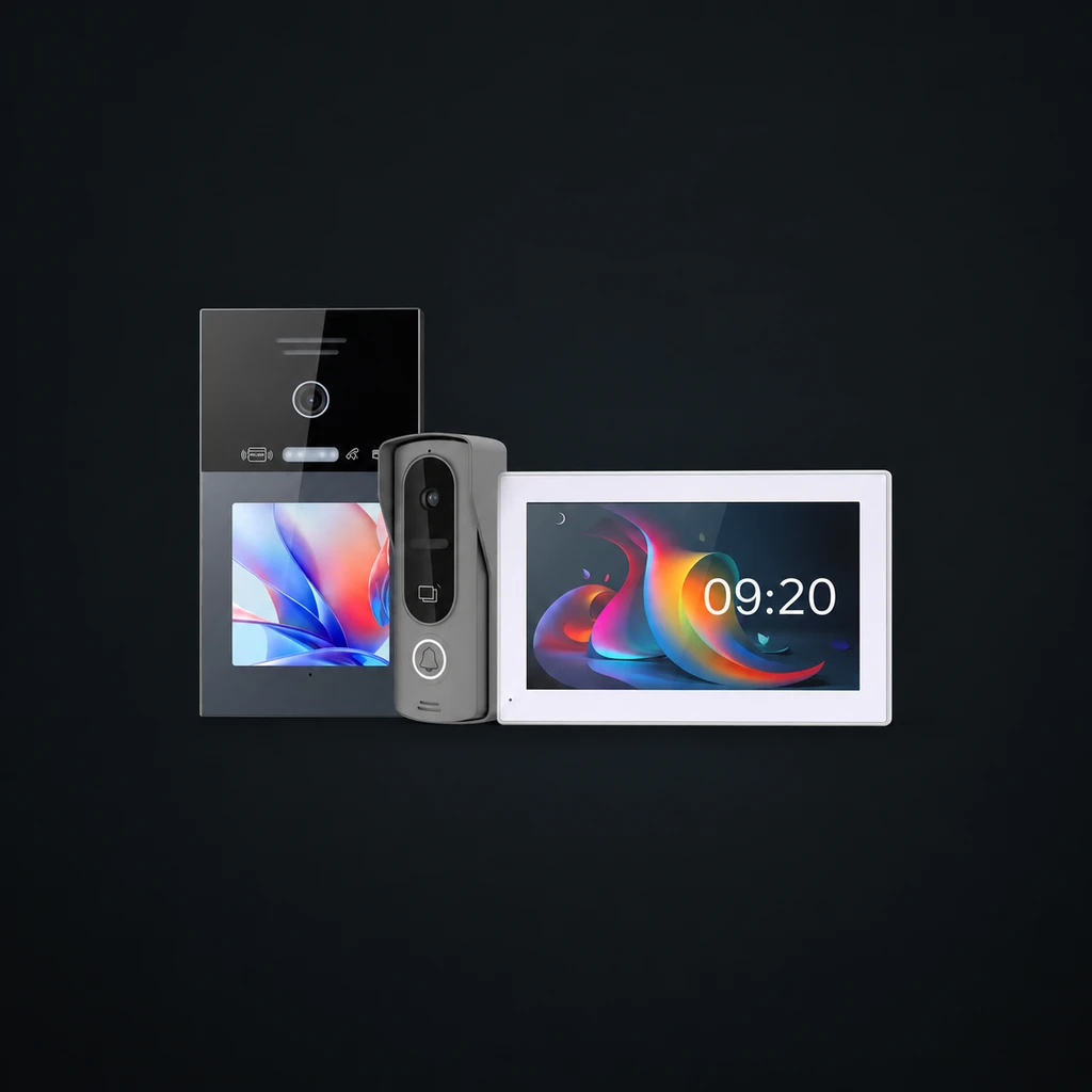 Tuya Smart 2 Wire IP Video Intercom System: charcoal studio visualization based on the original manufacturer reference