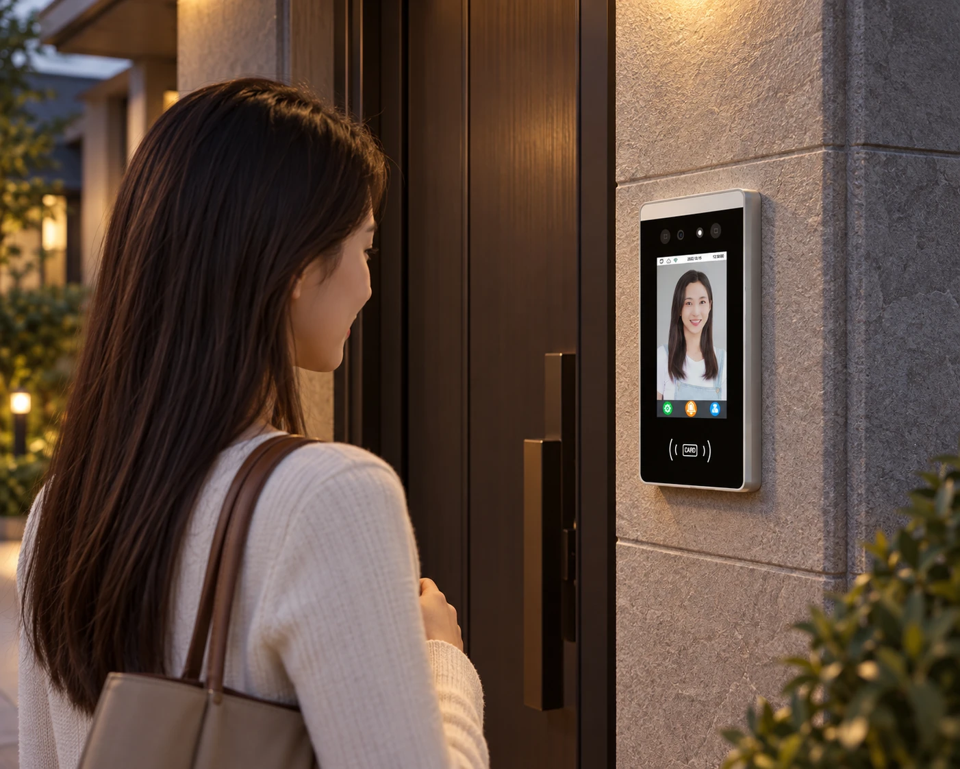 Illustrative daily-use scene based on 5-inch RT Digital Door Station With Touch Screen
