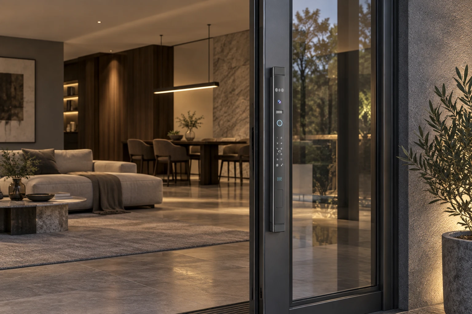 Illustrative application scene based on LJ09-C Automatic Narrow Frame Smart Lock