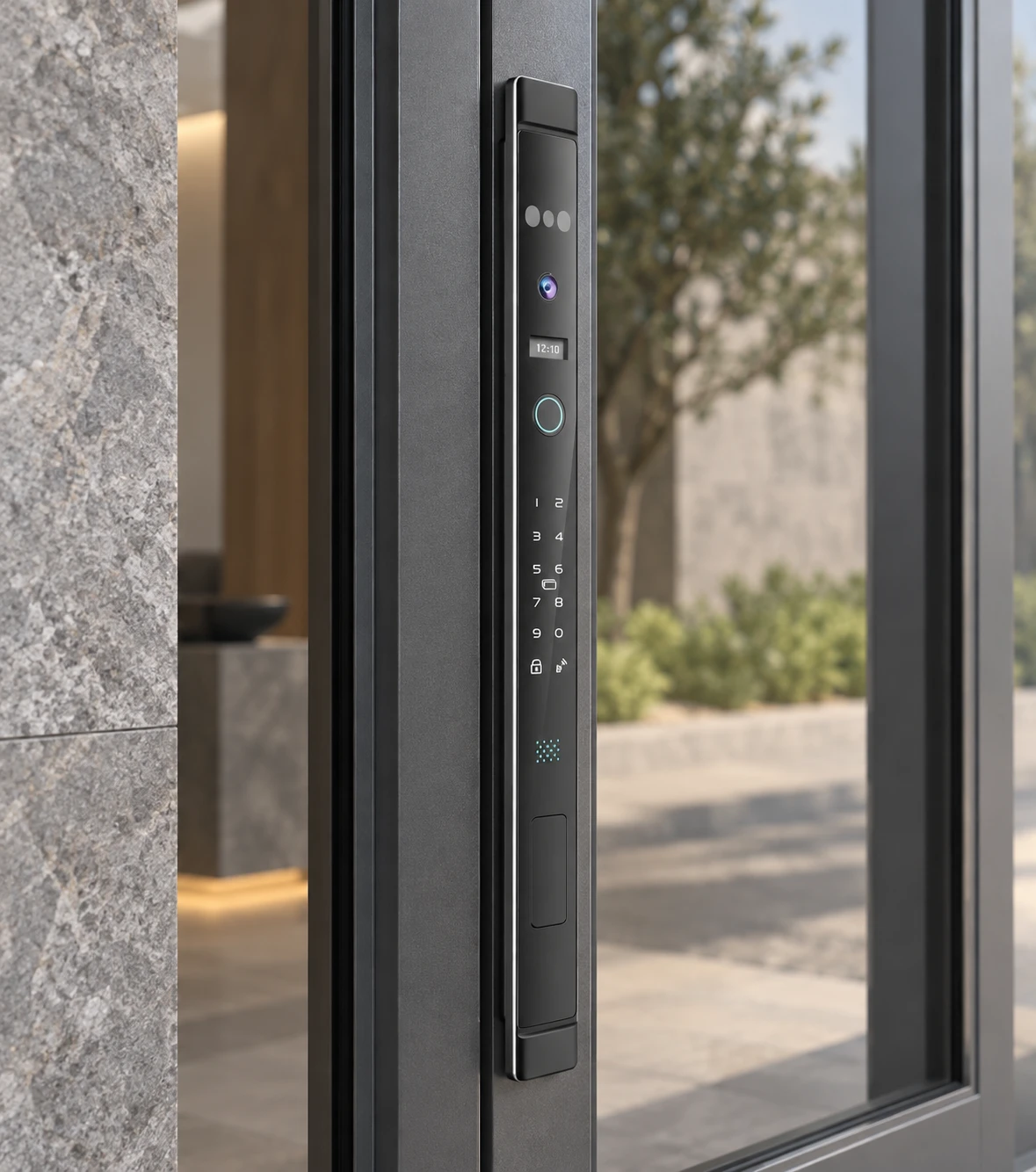 Illustrative installation scene based on LJ09-C Automatic Narrow Frame Smart Lock