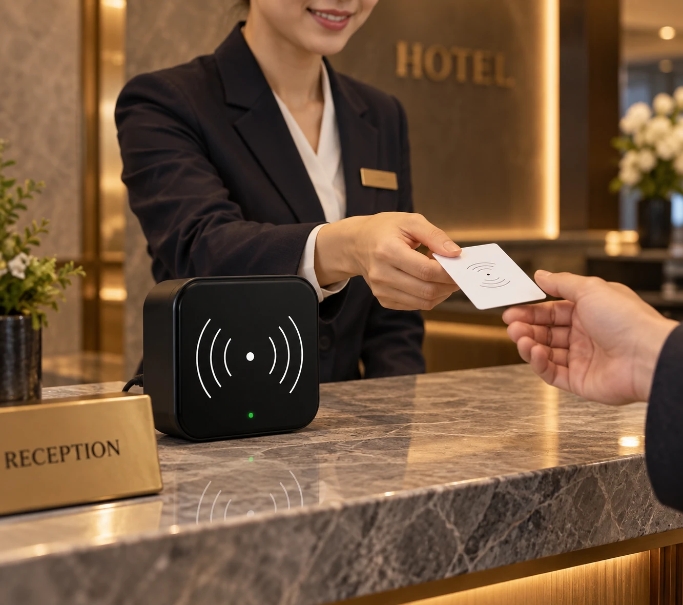 Illustrative daily-use scene based on G2 TT HOTEL Card Dispenser