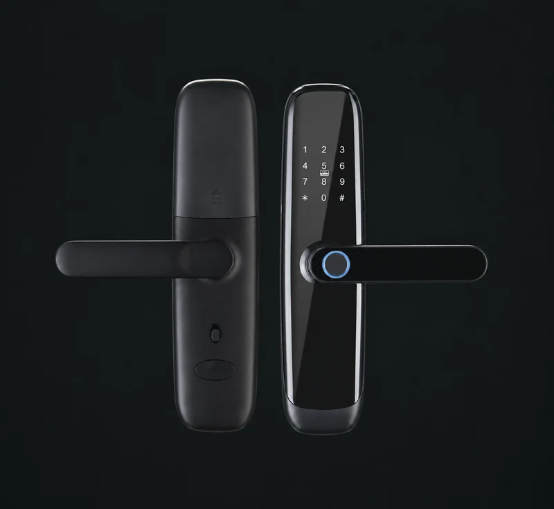 NO.2 Indoor-Apartment Smart Lock: charcoal studio visualization based on the original manufacturer reference