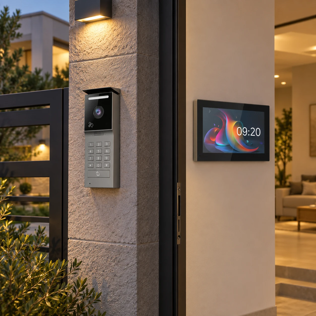 Illustrative daily-use scene based on IP55 Tuya Smart 2 Wire Video Intercom System