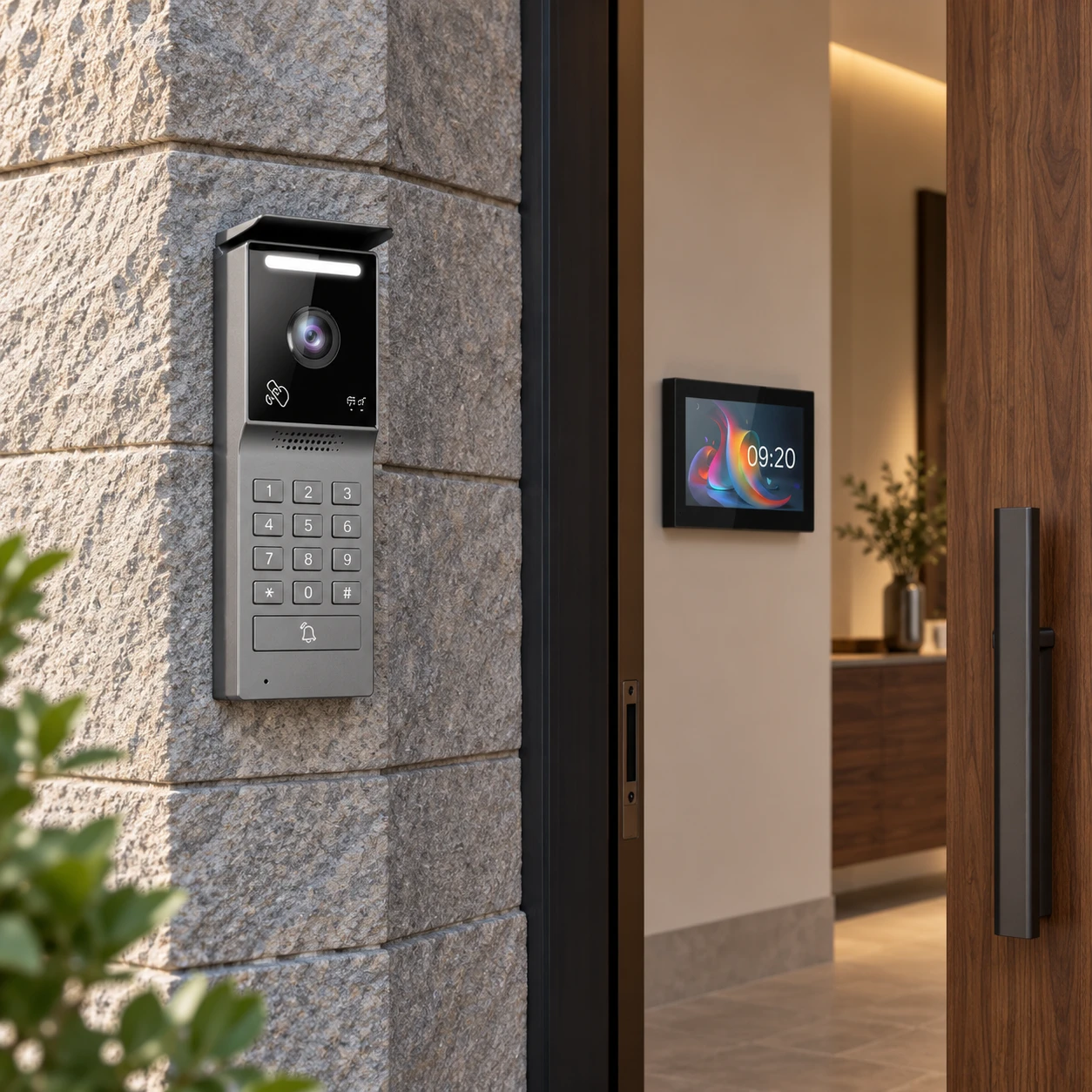 Illustrative installation scene based on IP55 Tuya Smart 2 Wire Video Intercom System