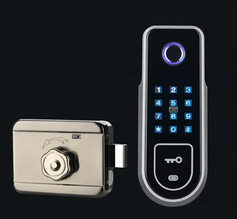 N1 Outdoor Smart Fingerprint and Password Lock: charcoal studio visualization based on the original manufacturer reference