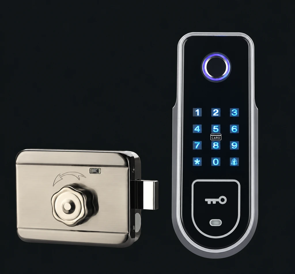 N1 Outdoor Smart Fingerprint and Password Lock: charcoal studio visualization based on the original manufacturer reference