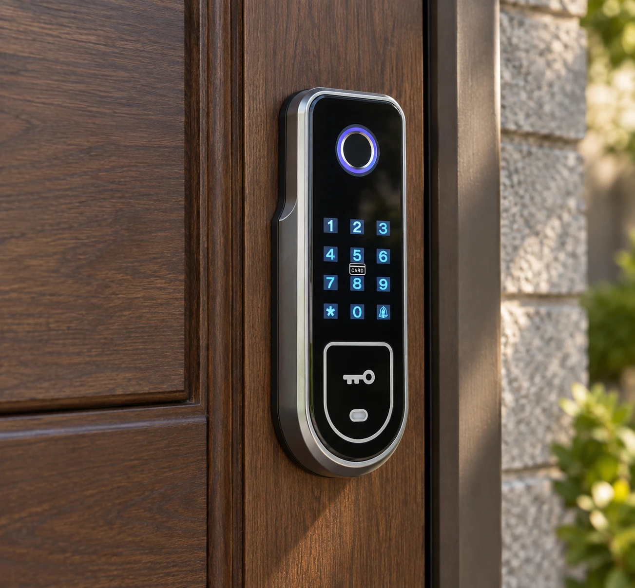 Illustrative installation scene based on N1 Outdoor Smart Fingerprint and Password Lock