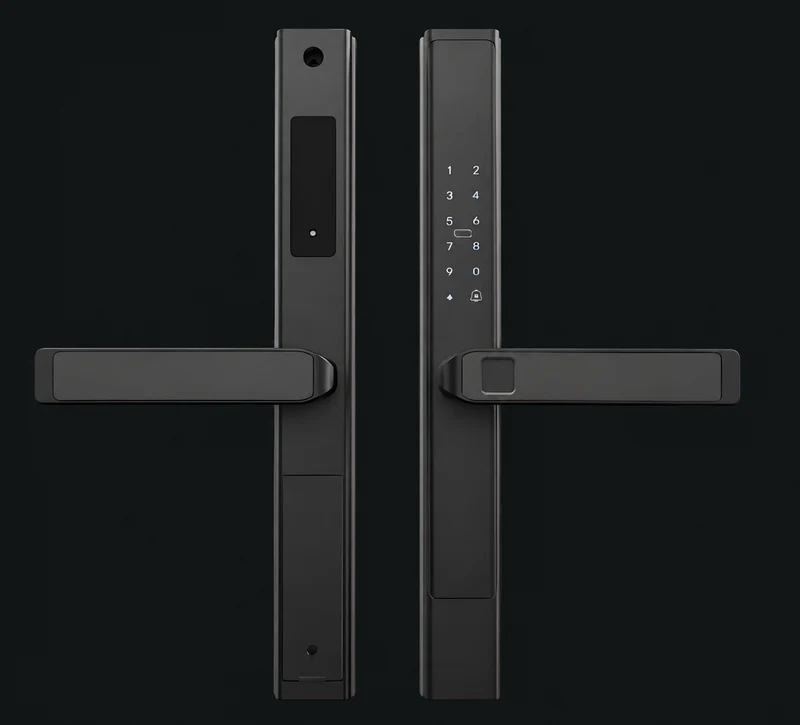 LS2 Semi-Automatic Narrow Frame Smart Lock: charcoal studio visualization based on the original manufacturer reference