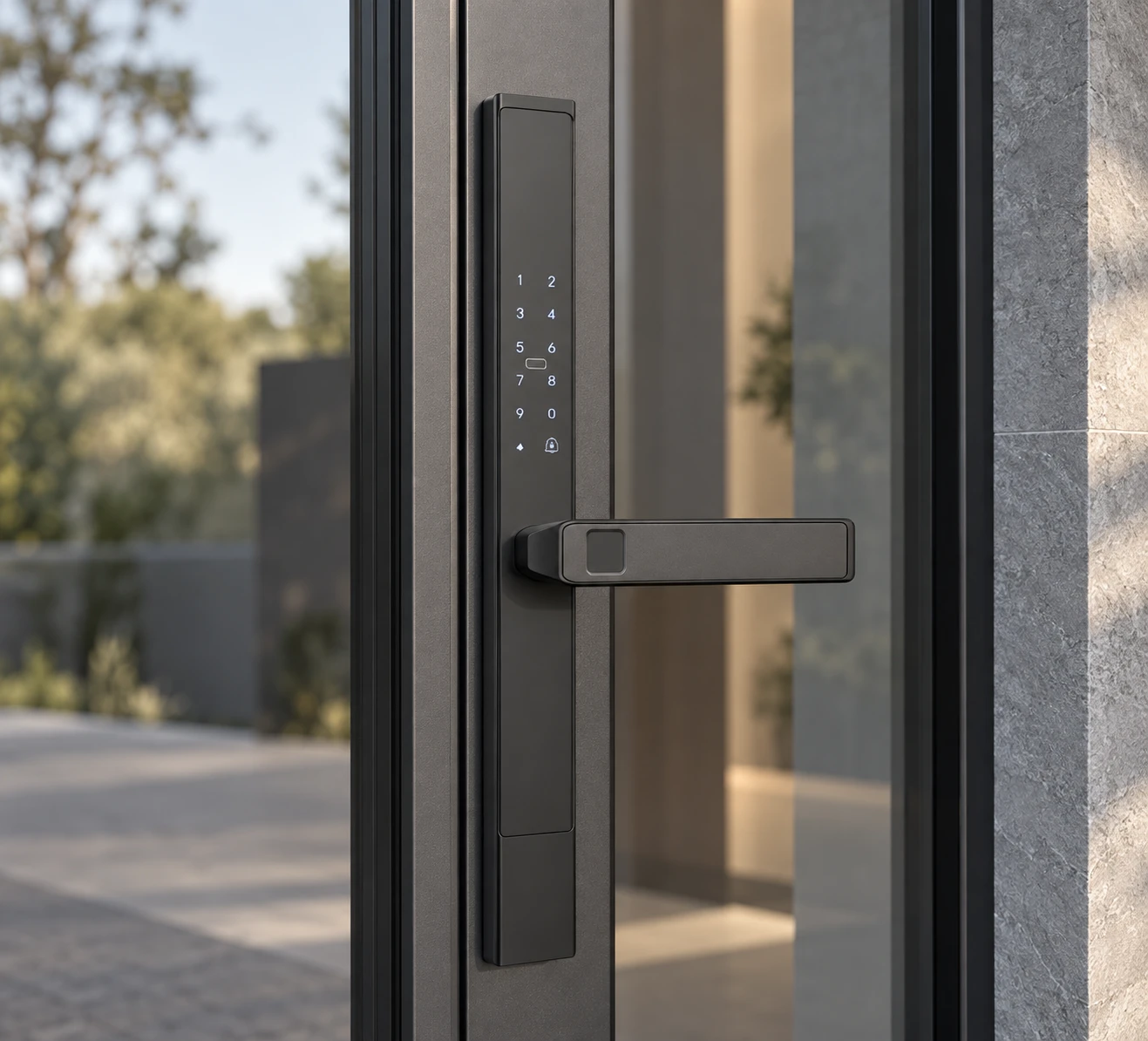 Illustrative installation scene based on LS2 Semi-Automatic Narrow Frame Smart Lock