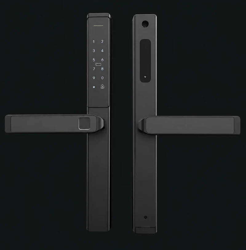 LS1 Semi-Automatic Narrow Frame Smart Lock: charcoal studio visualization based on the original manufacturer reference