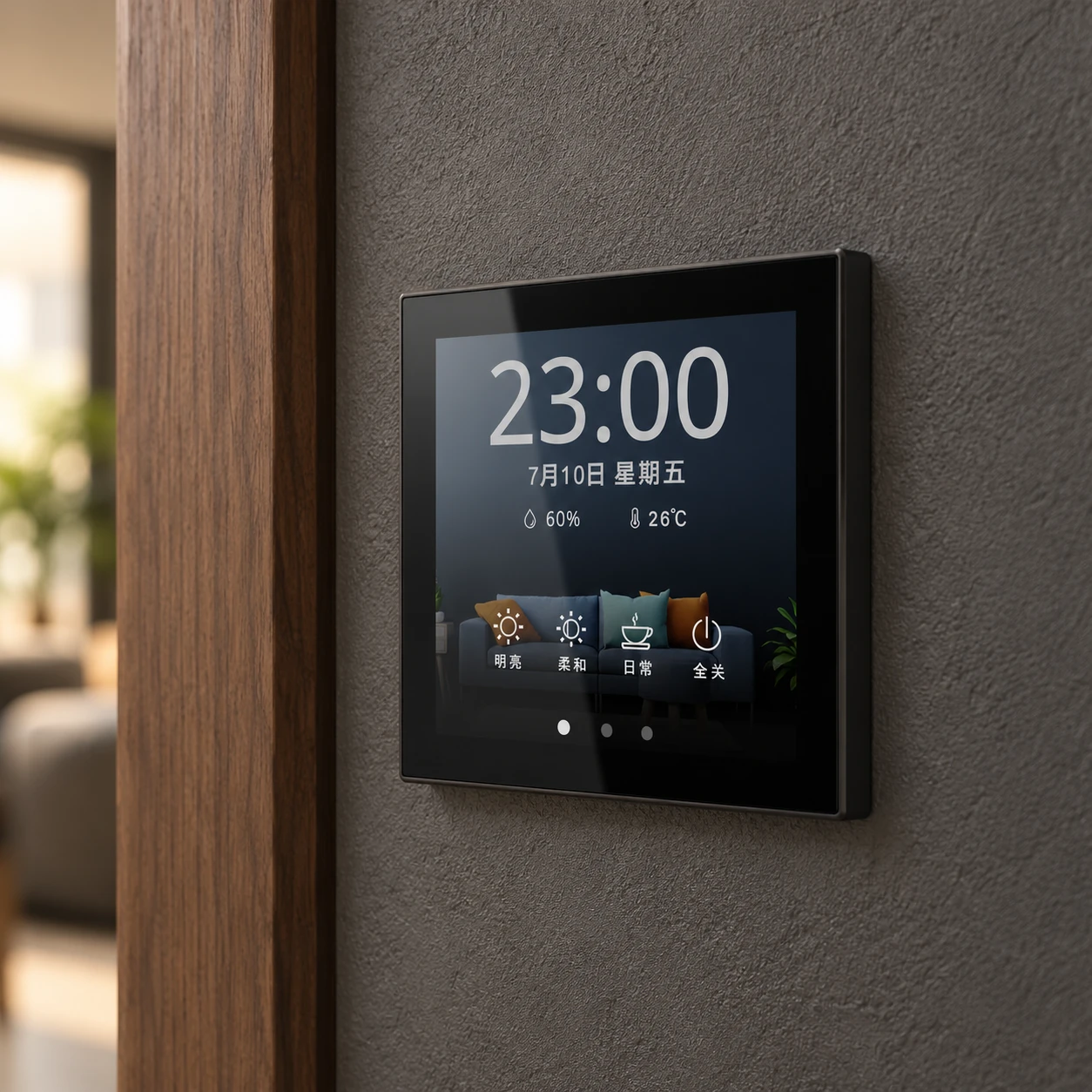 Illustrative installation scene based on Pure Screen Intelligent Control Panel