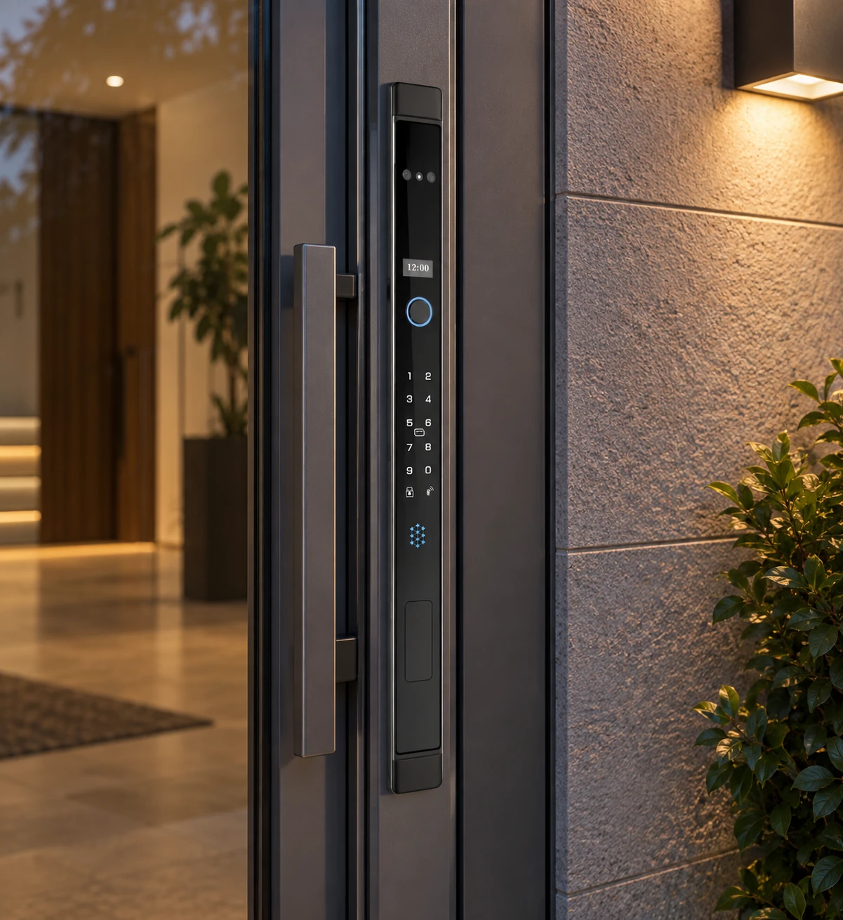 Illustrative daily-use scene based on LJ095 Automatic Narrow Frame Smart Lock