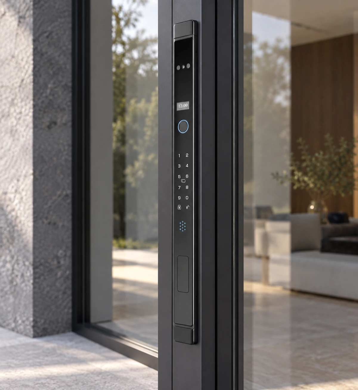 Illustrative installation scene based on LJ095 Automatic Narrow Frame Smart Lock