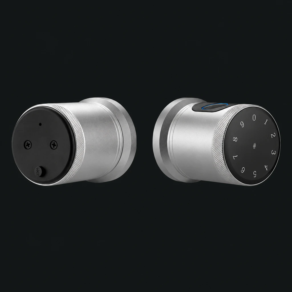 Q03 Smart Ball Lock | Fingerprint & Password: charcoal studio visualization based on the original manufacturer reference