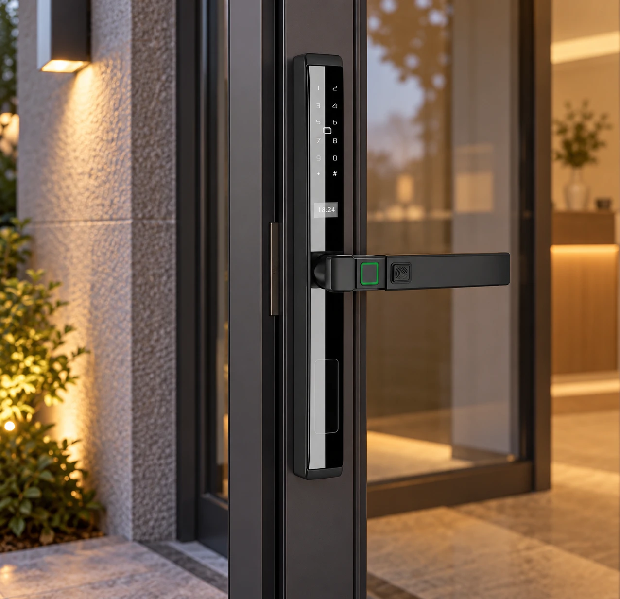 Illustrative daily-use scene based on LJ02-B Semi-Automatic Narrow Frame Smart Lock