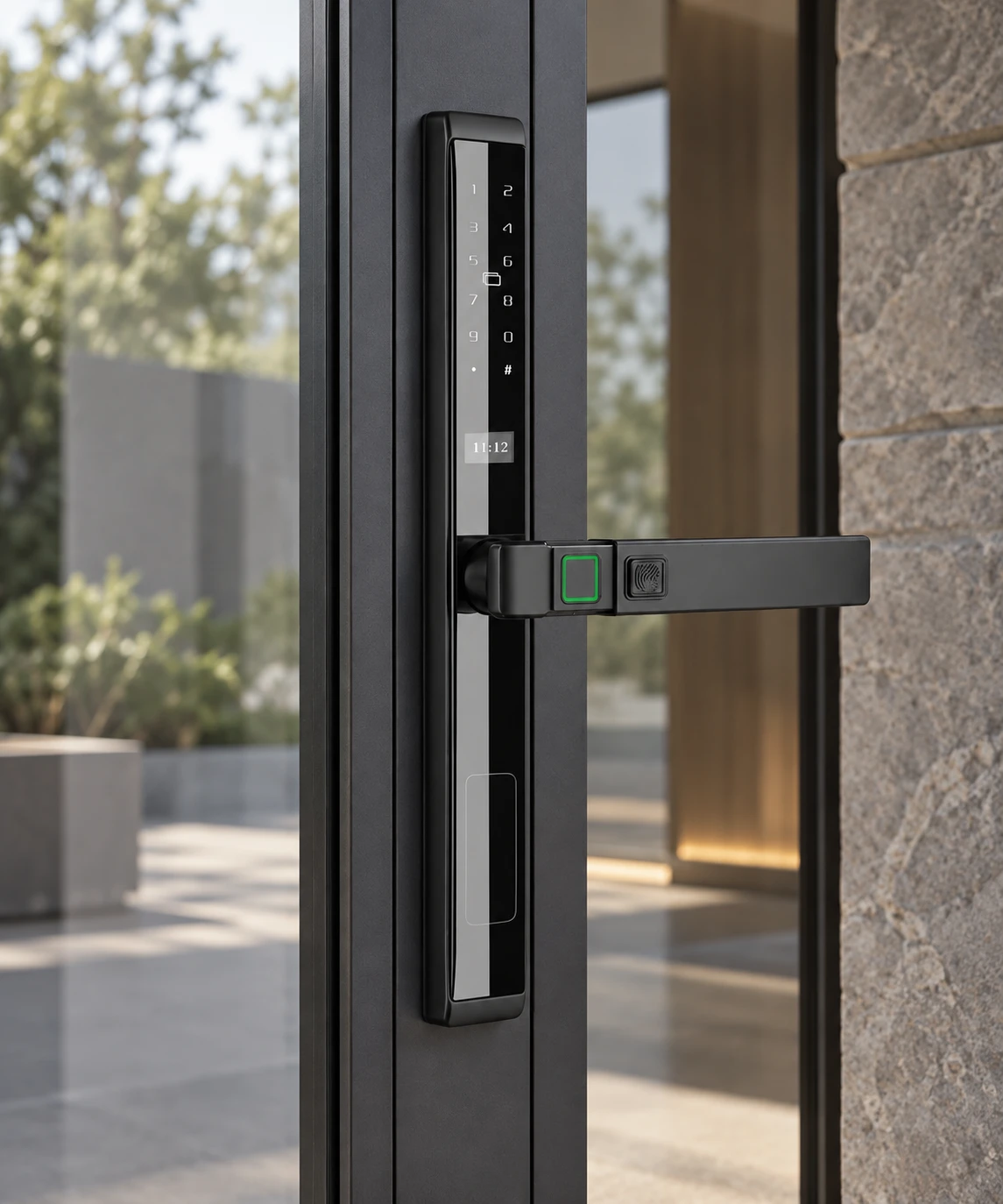 Illustrative installation scene based on LJ02-B Semi-Automatic Narrow Frame Smart Lock