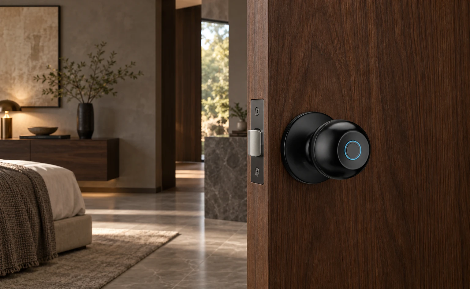 Illustrative application scene based on Q02 Smart Ball Door Lock with Fingerprint Access
