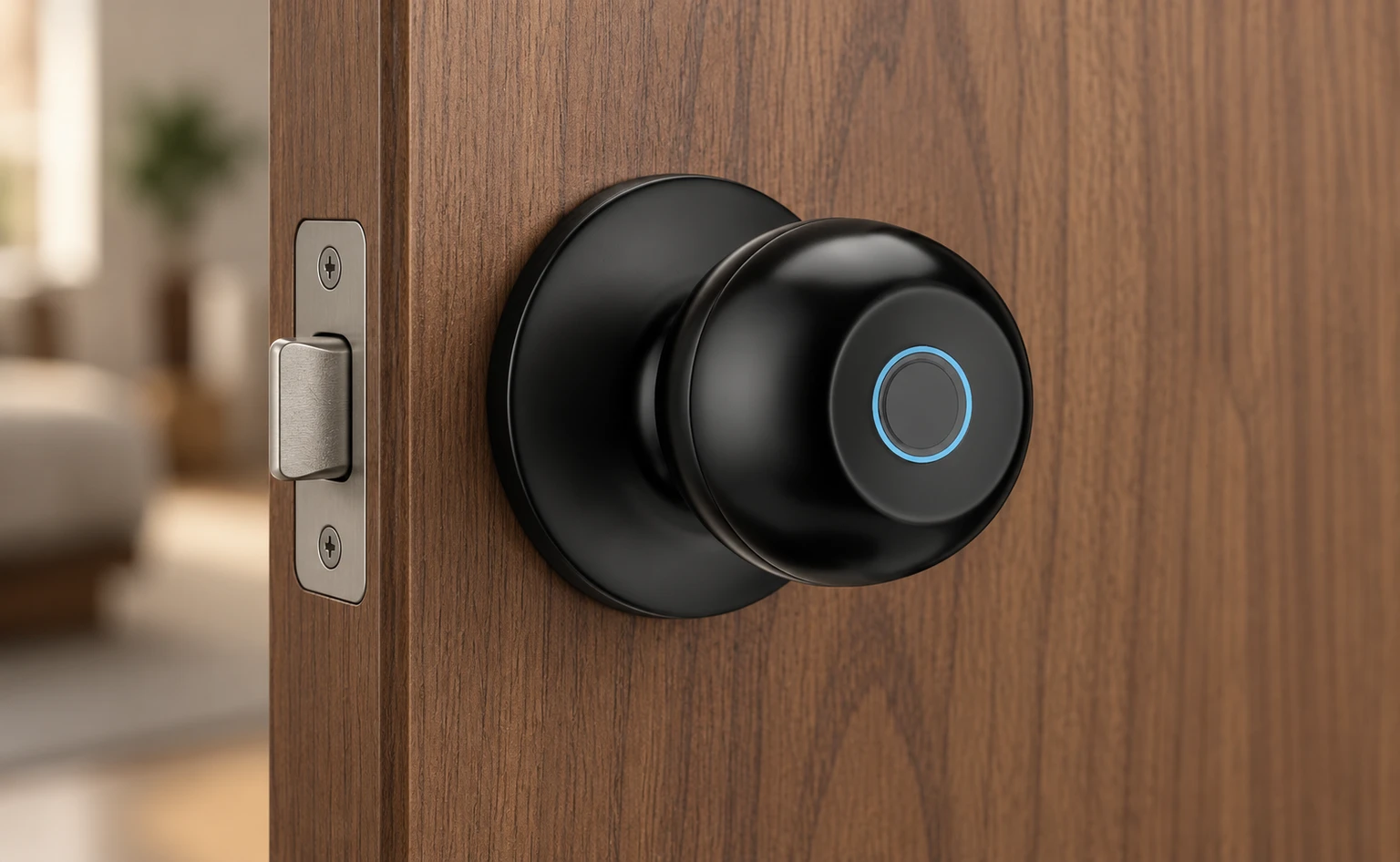 Illustrative installation scene based on Q02 Smart Ball Door Lock with Fingerprint Access