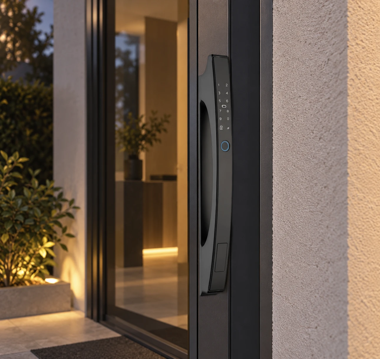 Illustrative daily-use scene based on LJ03-A Automatic Narrow Frame Smart Lock