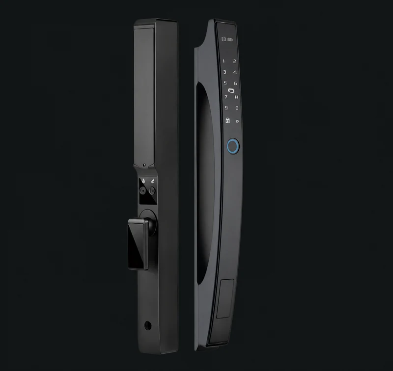 LJ03-A Automatic Narrow Frame Smart Lock: charcoal studio visualization based on the original manufacturer reference