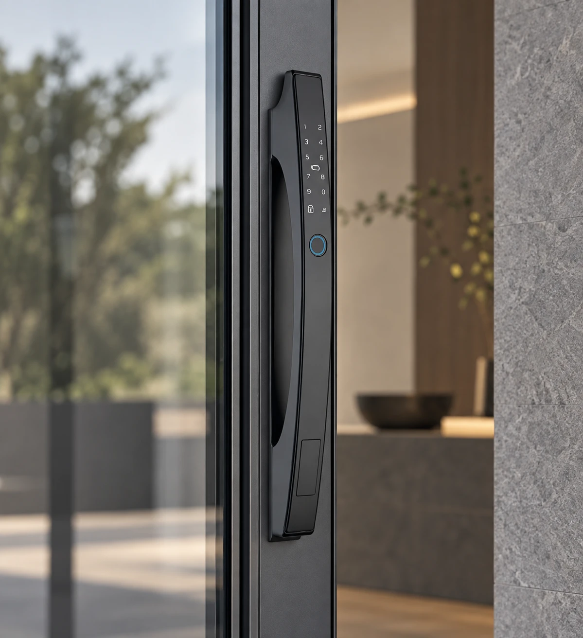 Illustrative installation scene based on LJ03-A Automatic Narrow Frame Smart Lock