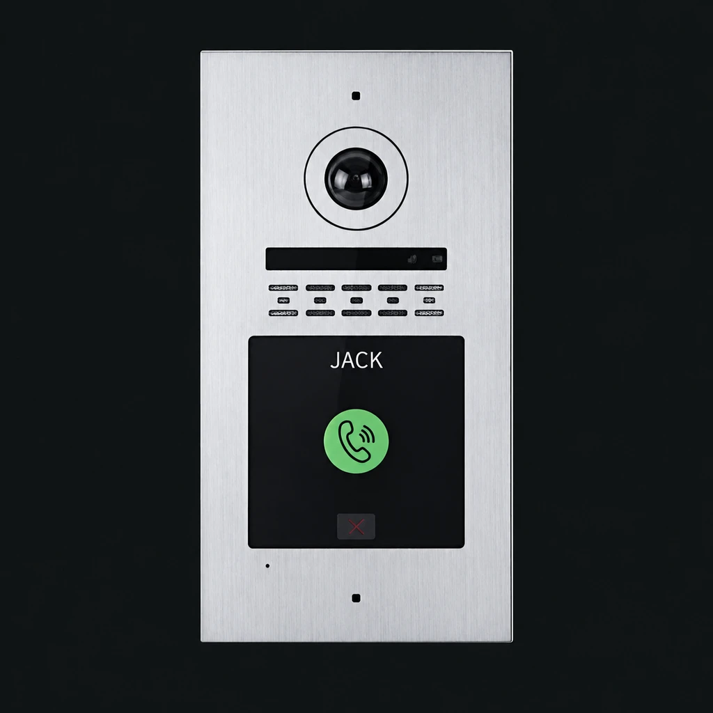 2 Wire IP Video Intercom System: charcoal studio visualization based on the original manufacturer reference
