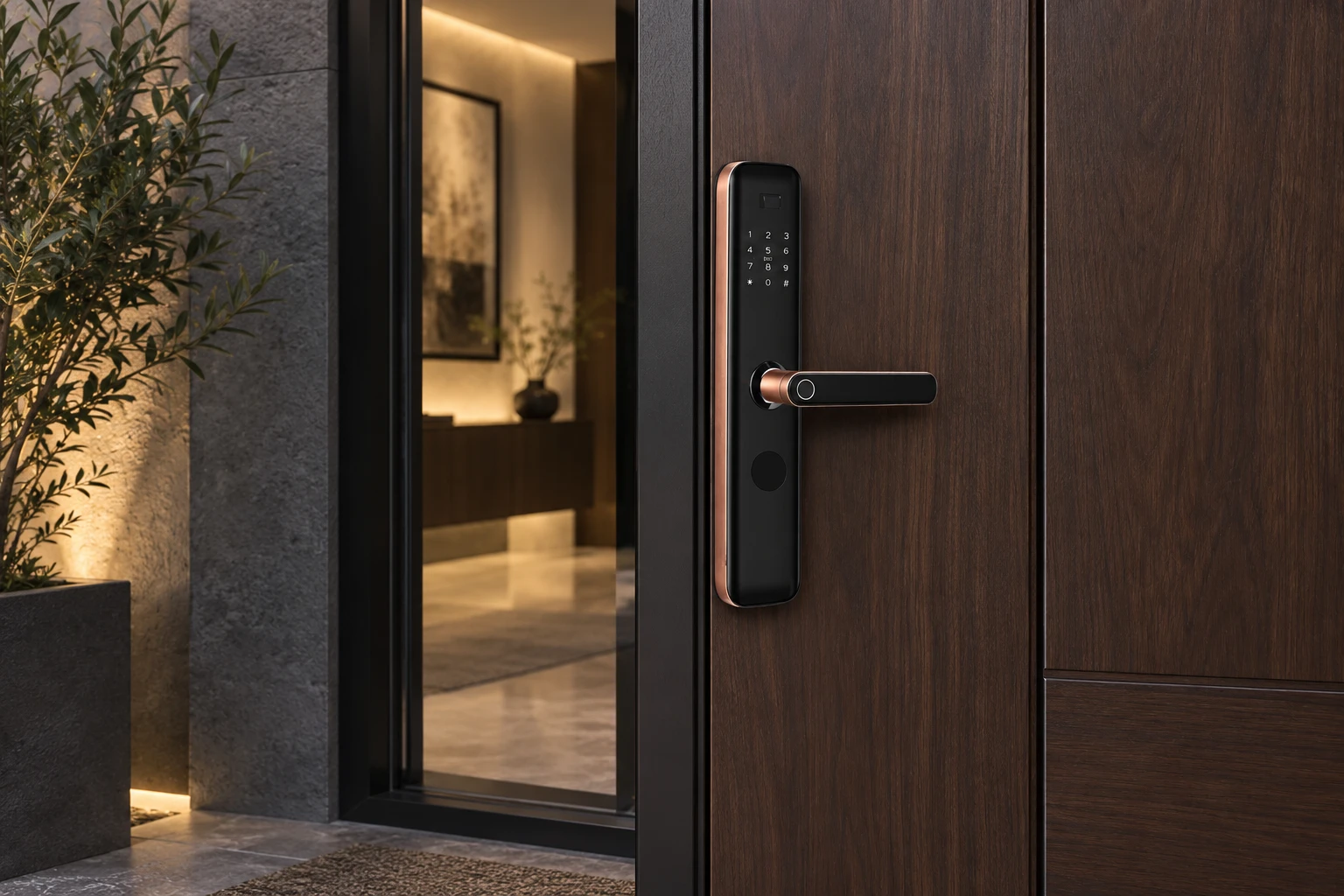Illustrative application scene based on T9-3 Semi-Automatic Smart Fingerprint Door