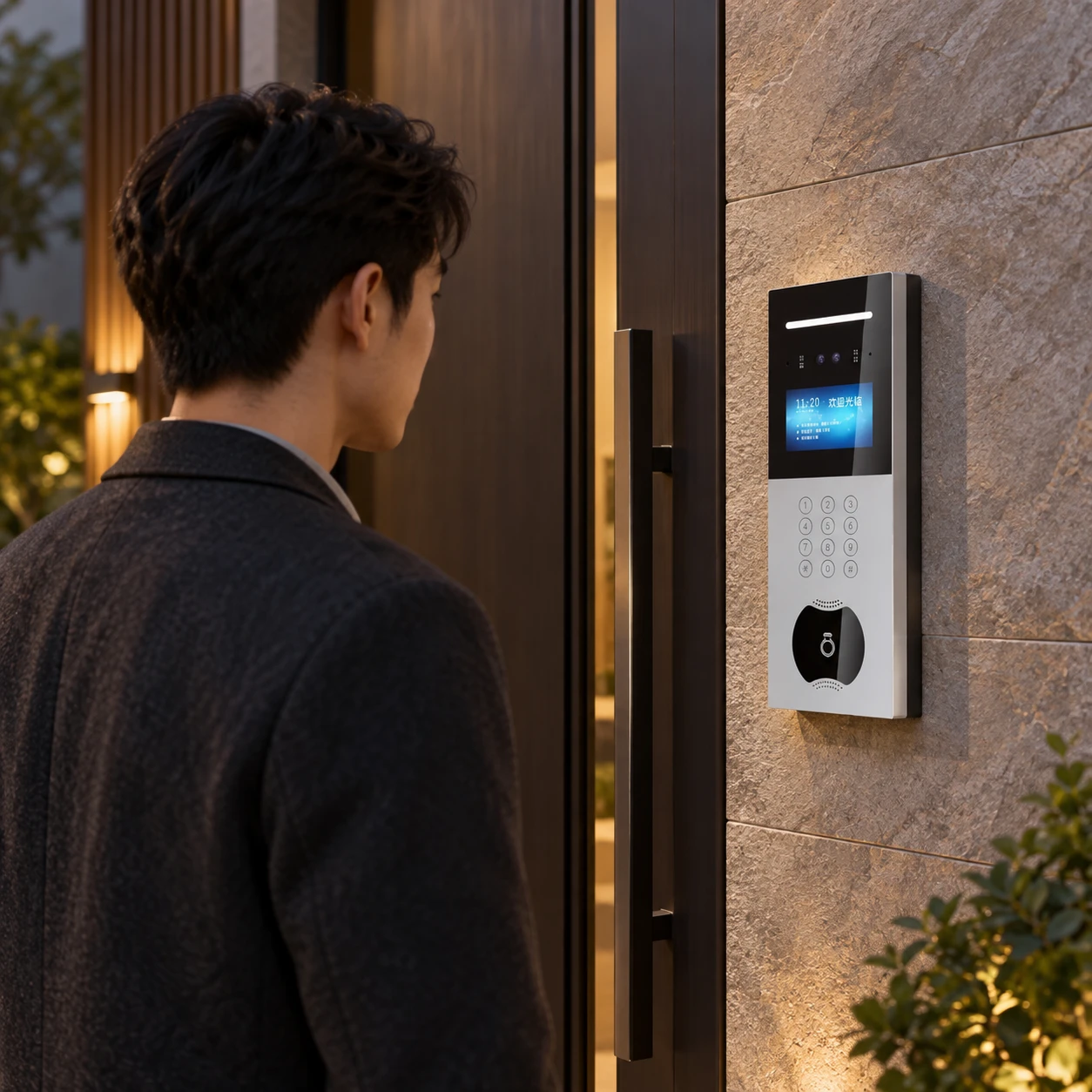 Illustrative daily-use scene based on 4.3 Inch Digital Display Door Station