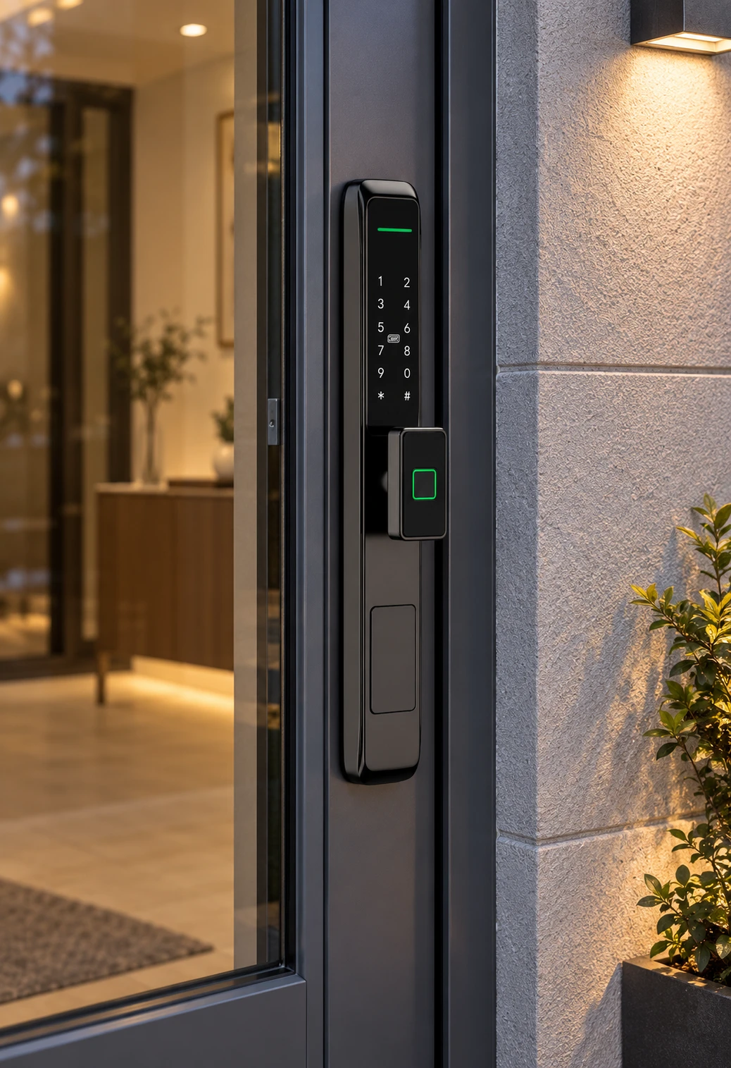 Illustrative daily-use scene based on LJ01-D Automatic Narrow Frame Smart Lock