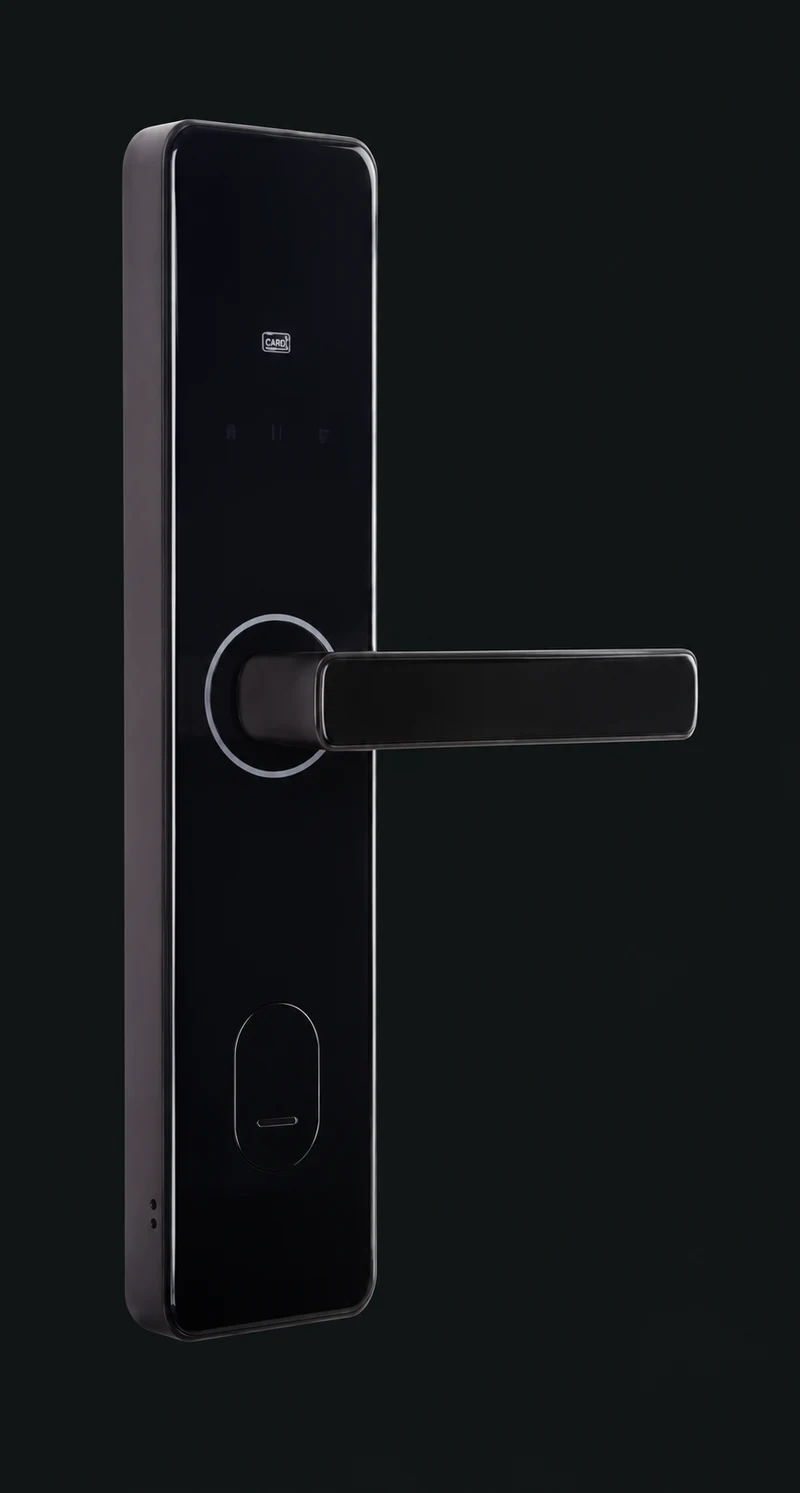 13P Smart Hotel Lock: charcoal studio visualization based on the original manufacturer reference