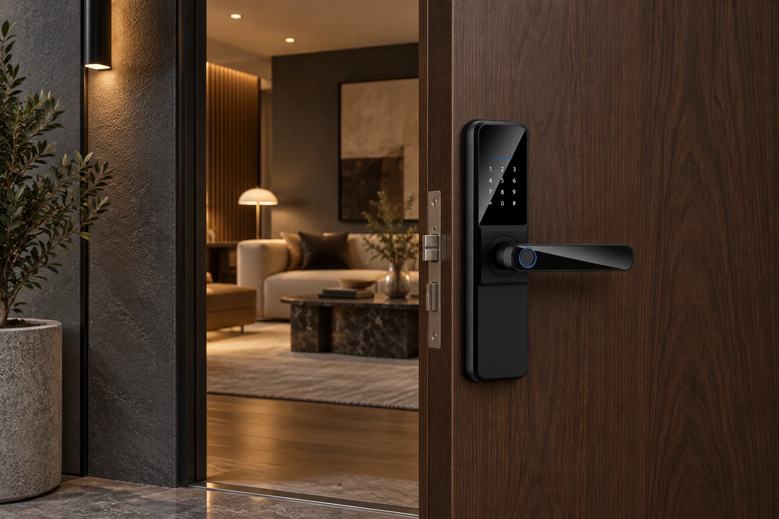 Illustrative application scene based on F04 Indoor-Apartment Smart Door Lock(TTLock)