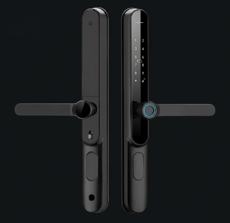 L4 Semi-Automatic Narrow Frame Smart Lock: charcoal studio visualization based on the original manufacturer reference