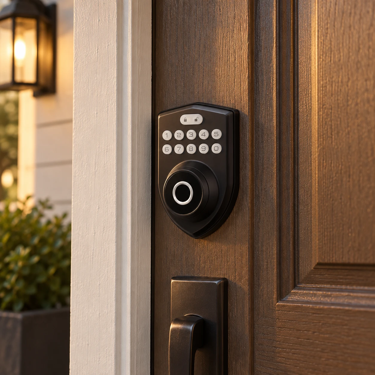 Illustrative daily-use scene based on 105ZM American Standard Smart Deadbolt Lock