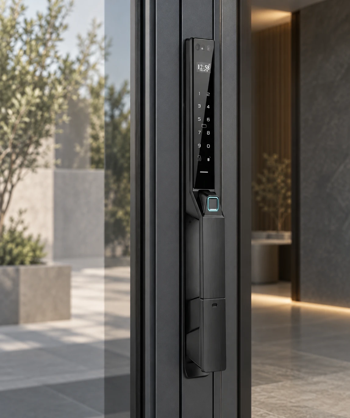 Illustrative installation scene based on LX10 Automatic Narrow Frame Smart Lock