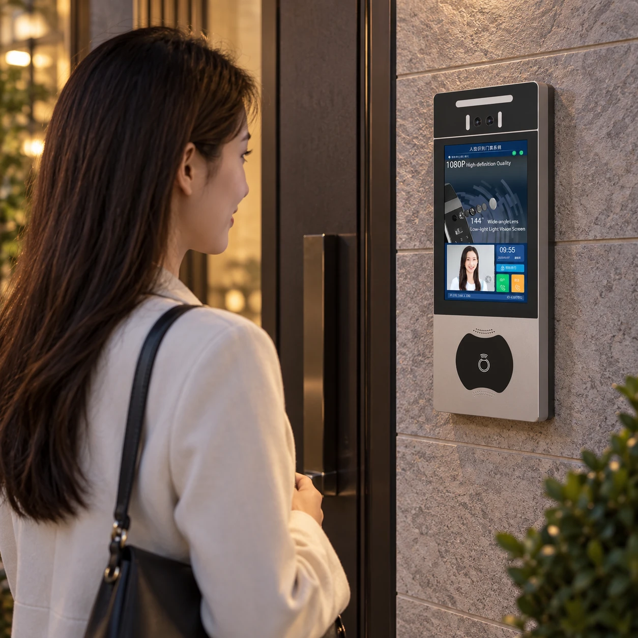 Illustrative daily-use scene based on 8 Inch Digital Display Door Station